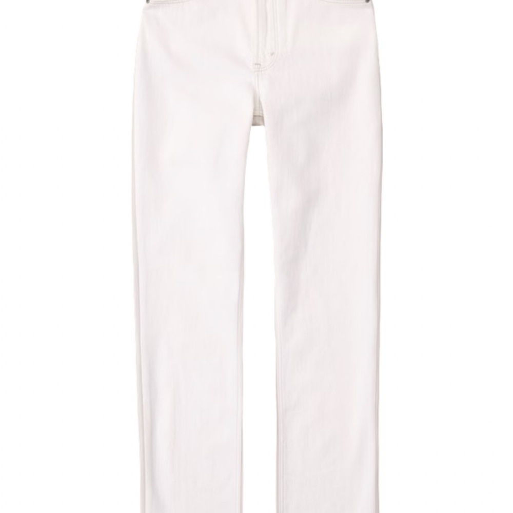 Abercrombie & Fitch CURVE LOVE SHORT 27 Women Straight Leg Jeans - White 2 tone